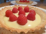 Tartelettes chocolat blanc, citron, framboise