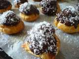 Culino Version février : mes choux façon bounty fourrés danette coco maison