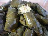 Feuilles de vigne farcies au riz: dolmas