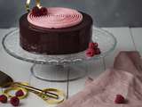 Entremets chocolat framboise et son glaçage miroir