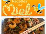 Défi mai 2020 crevettes marinées miel-soja et soba