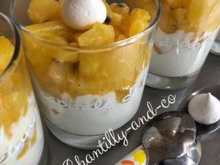 Verrine à l'ananas roti et fruit de la passion