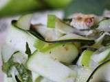 Tagliatelles de concombre & courgette aux pommes granny, noix et menthe