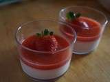 Panna cotta et son coulis de fraise