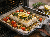 Cuisson dos de cabillaud au four