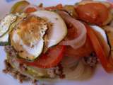 Hachis aux courgettes, tomates et oignons