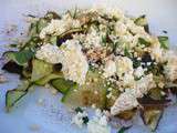 Courgettes grillées au chèvre, en salade