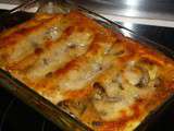 Lasagnes roulées au jambon et champignons