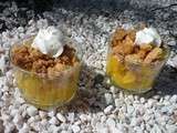 Verrine mangue, citron vert et menthe et son crumble