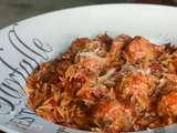 Orzo aux boulettes de viande (Meatballs with orzo)