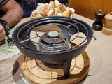 Fondue jurassienne au restaurant du golf du Rochat, aux Rousses dans le Jura