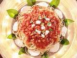 Linguines bolognaise de légumes de Cyril Lignac dans Tous en cuisine, 2eme édition