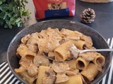 Mezzi rigatoni à la sauce crémeuse aux champignons... (Cathytutu, Barilla)