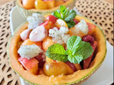 Salade de melon et fruits frais à la mozzarella de Cyril Lignac, tous encuisine recette d'été