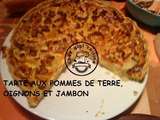 Tarte aux pommes de terre, oignons et jambon