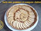 Tarte aux pommes sur compote de pommes/chataignes