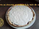 Tarte chocolat et mousse a la noix de coco