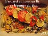 Bar Farci, sur lit de légumes du Sud