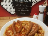 Filet mignon aux merguez et Farfalle tomates