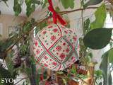 Grosse Boule de Neige brodée, déco Noël, Tutoriel broderie