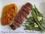 Magret de canard épicé aux Mirabelles compotées