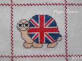 Plaid Tortues brodées : Tortues Drapeau Anglais