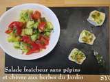 Salade fraîcheur sans pépins, et son chèvre aux herbes du Jardin