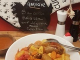 Saucisse brasse aux légumes et Massalé du Petit Bistro au CooKeo