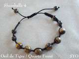 Shamballa 04 Œil de Tigre et Quartz Fumé