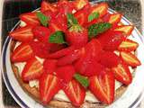 Tarte amande / vanille aux fraises