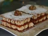 Mille-feuille à la crème de marron et aux marrons glacés