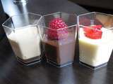 Trio de dessert, pannacotta au café pour commencer