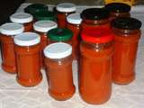 Conserves de coulis de tomates fait maison