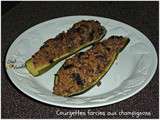 Courgettes farcies aux champignons