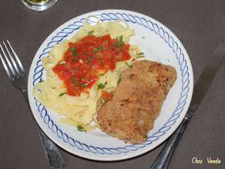 Escalope de veau milanaise et pâtes fraîches (+ idée menu)