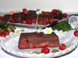 Flan chocolat amandes et fraises