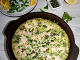 Frittata de saumon et petits pois