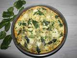 Frittata de spaghettis aux épinards et petits pois