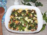 Gratin de brocoli, feta et noisettes