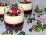 Mousse de citron sur un coulis de fruits rouges