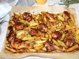 Pilons de poulet , pommes de terre et maïs sauce cajun