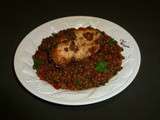 Poulet aux lentilles et à la tomate