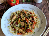 🍜 Poulet aux poivrons et nouilles chinoises : un wok plein de saveurs