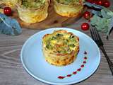 Quiches de pommes de terre au brocoli et chorizo