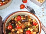 Salade d'aubergines et de pois chiches à l'orientale