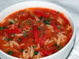 Soupe à l'orzo et au chorizo