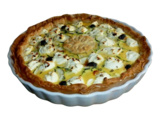 Tarte de courgettes au chèvre et aux olives