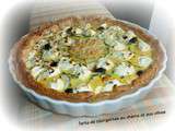 Tarte de courgettes au chèvre et aux olives