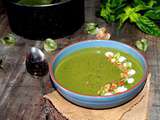 Velouté de légumes verts au basilic