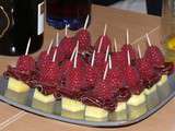 Brochette framboise, grison et gruyère